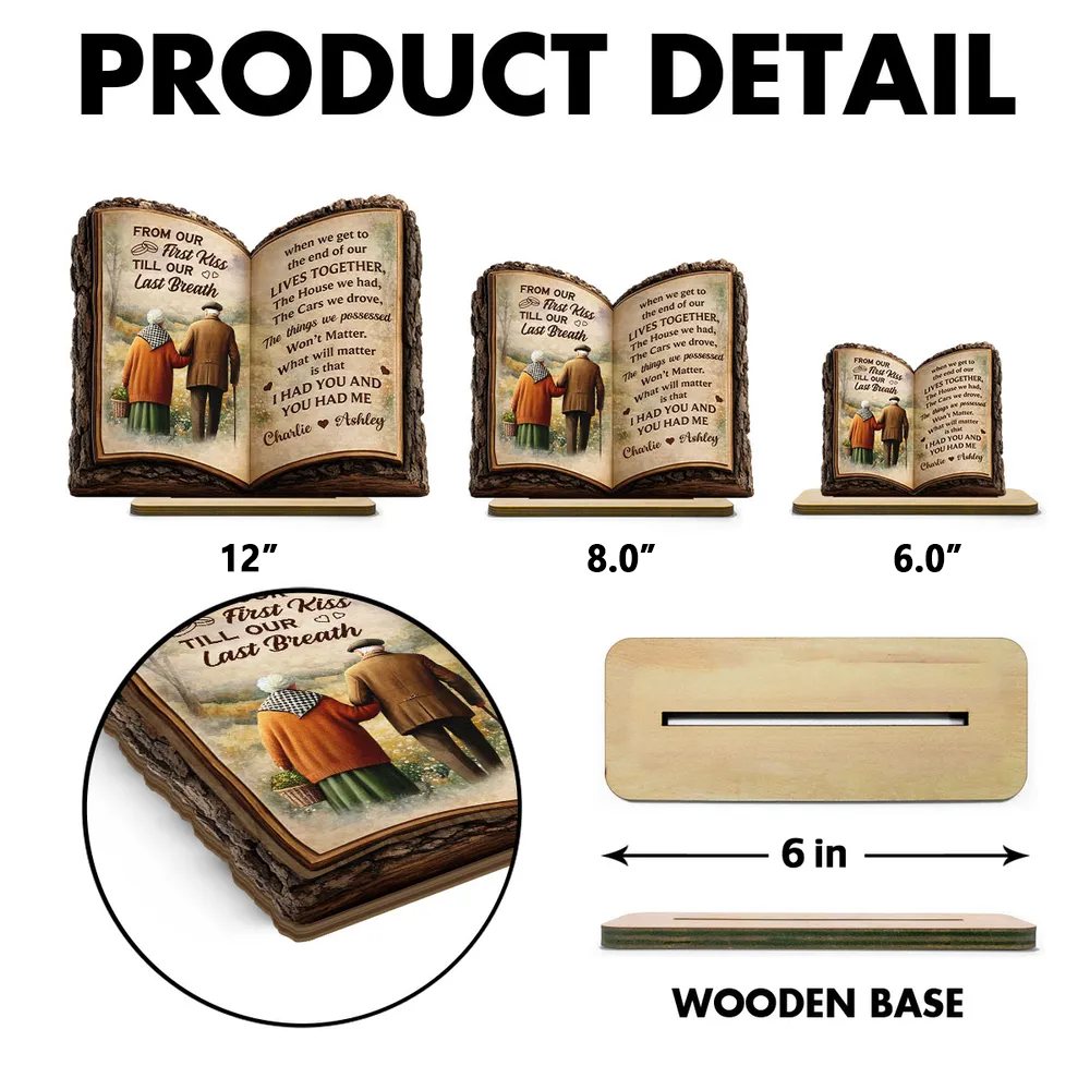 Personalized Wooden Anniversary Book Plaque for Couples - Sentimental Gift Plaque MagicInPrints