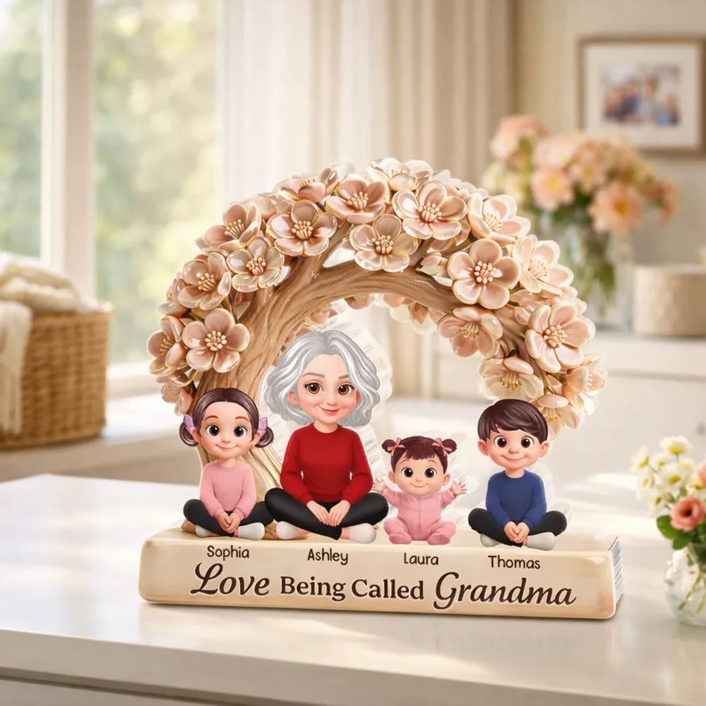 Personalized Family Figurine for Grandma - Custom Names Keepsake Gift Plaque MagicInPrints