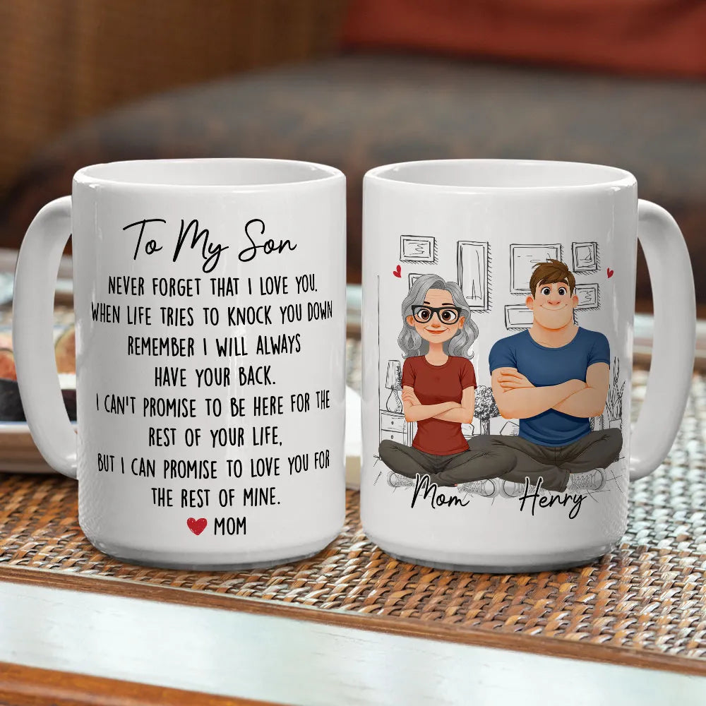 Personalized Mom and Son Coffee Mug Set - Heartfelt Gift for Son Cup MagicInPrints