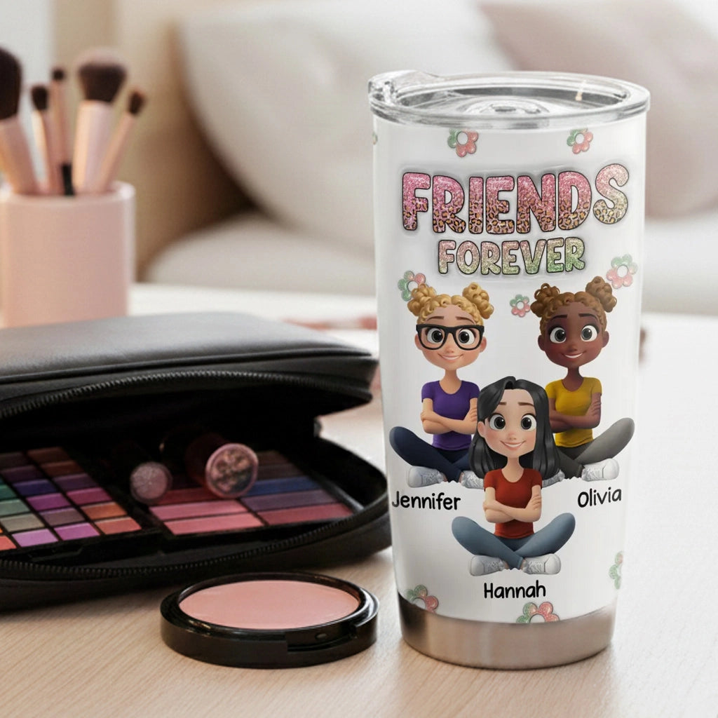 Personalized Sisters Forever Tumbler for Girls - Gift for Siblings Cup MagicInPrints
