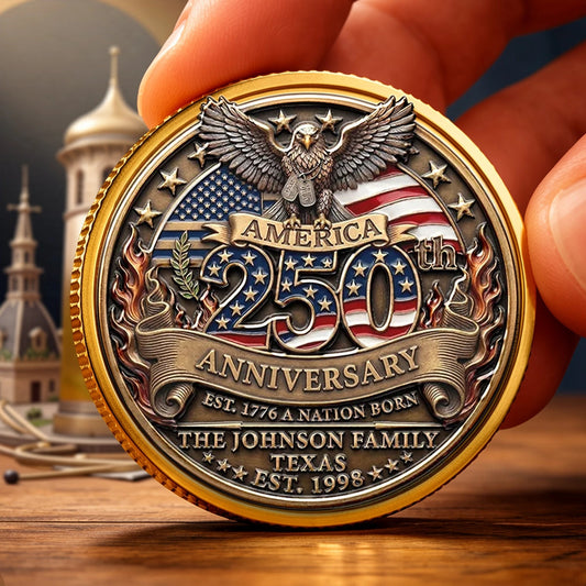 Custom Engraved 250th Anniversary Commemorative Coin for Collectors - Patriotic Gift Keychain MagicInPrints
