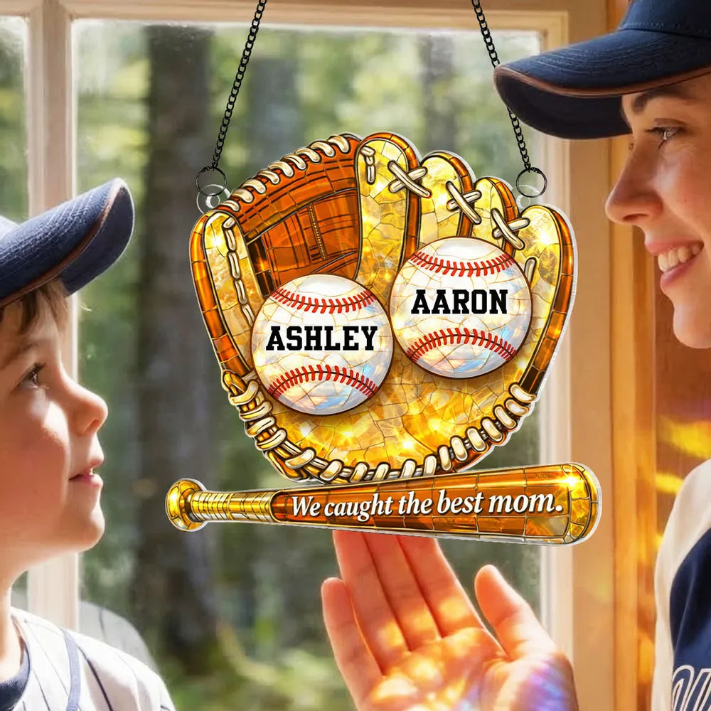 Personalized Baseball Mom Suncatcher Gift - Mother's Day Keepsake Ornament MagicInPrints