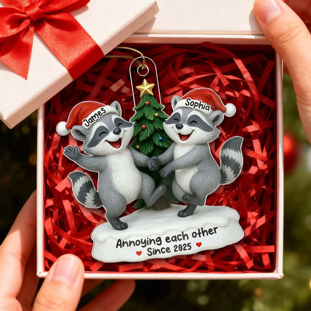 Personalized Raccoon Couple Christmas Ornament - Funny Holiday Gift Ornament MagicInPrints