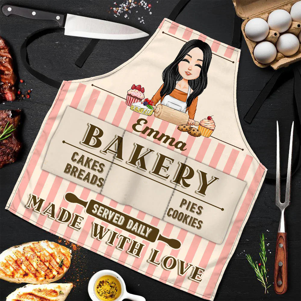 Personalized Bakery Apron for Women - Custom Name Chef Gift for Baking Lovers Kitchen Supplies MagicInPrints