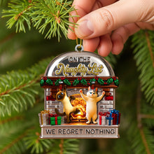 Load image into Gallery viewer, “On the Naughty List” - Customizable Cat Lovers Ornament - Perfect Gift for Pet Owners, Cat Enthusiasts &amp; Holiday Celebrations Ornament PopCulturePrints
