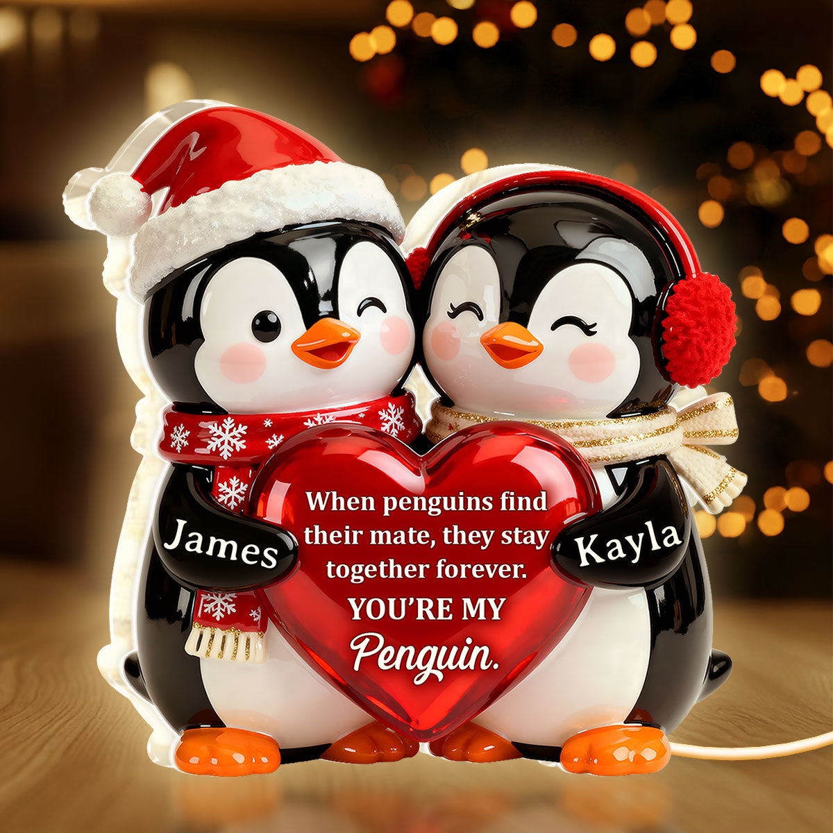 Personalized Penguin Couple Figurine for Couples - Romantic Gift Plaque MagicInPrints