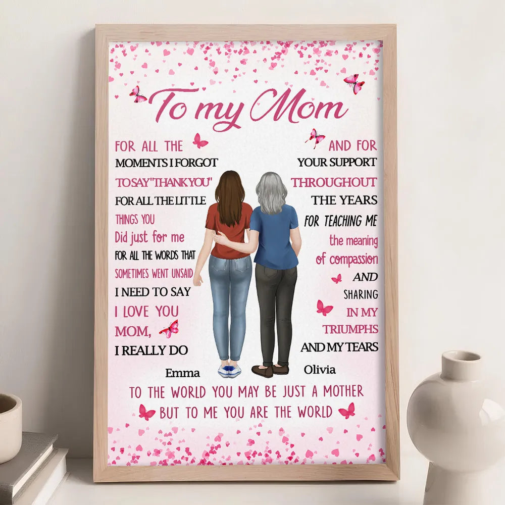 Personalized Mother-Daughter Wall Art - Sentimental Gift for Mom Poster or Canvas MagicInPrints