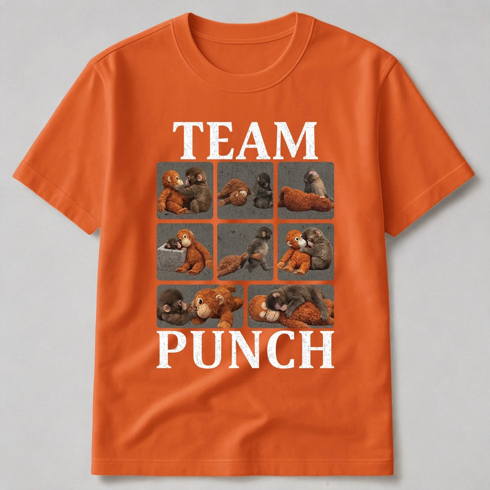 Funny Graphic T-Shirt for Adults - Team Punch Monkey Design Cloth MagicInPrints