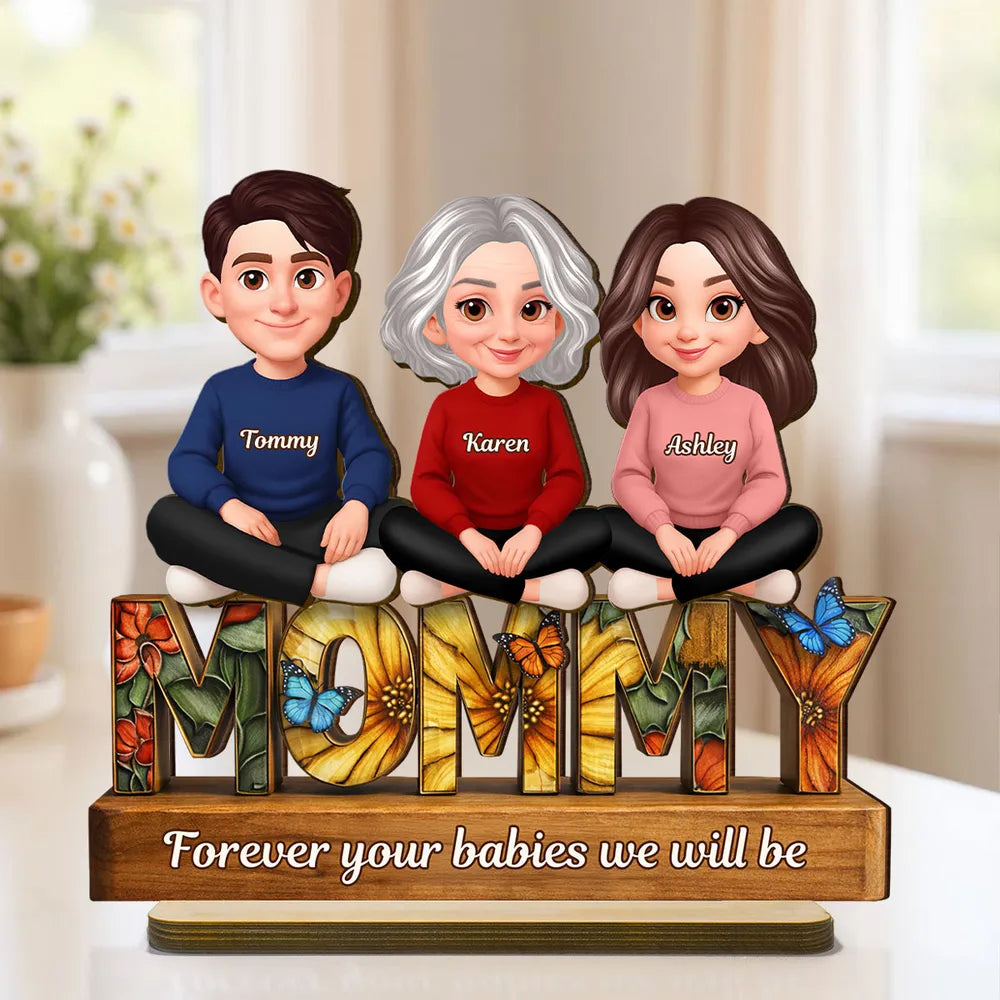 Personalized Family Figurine Display for Moms - Sentimental Home Decor Gift Plaque MagicInPrints