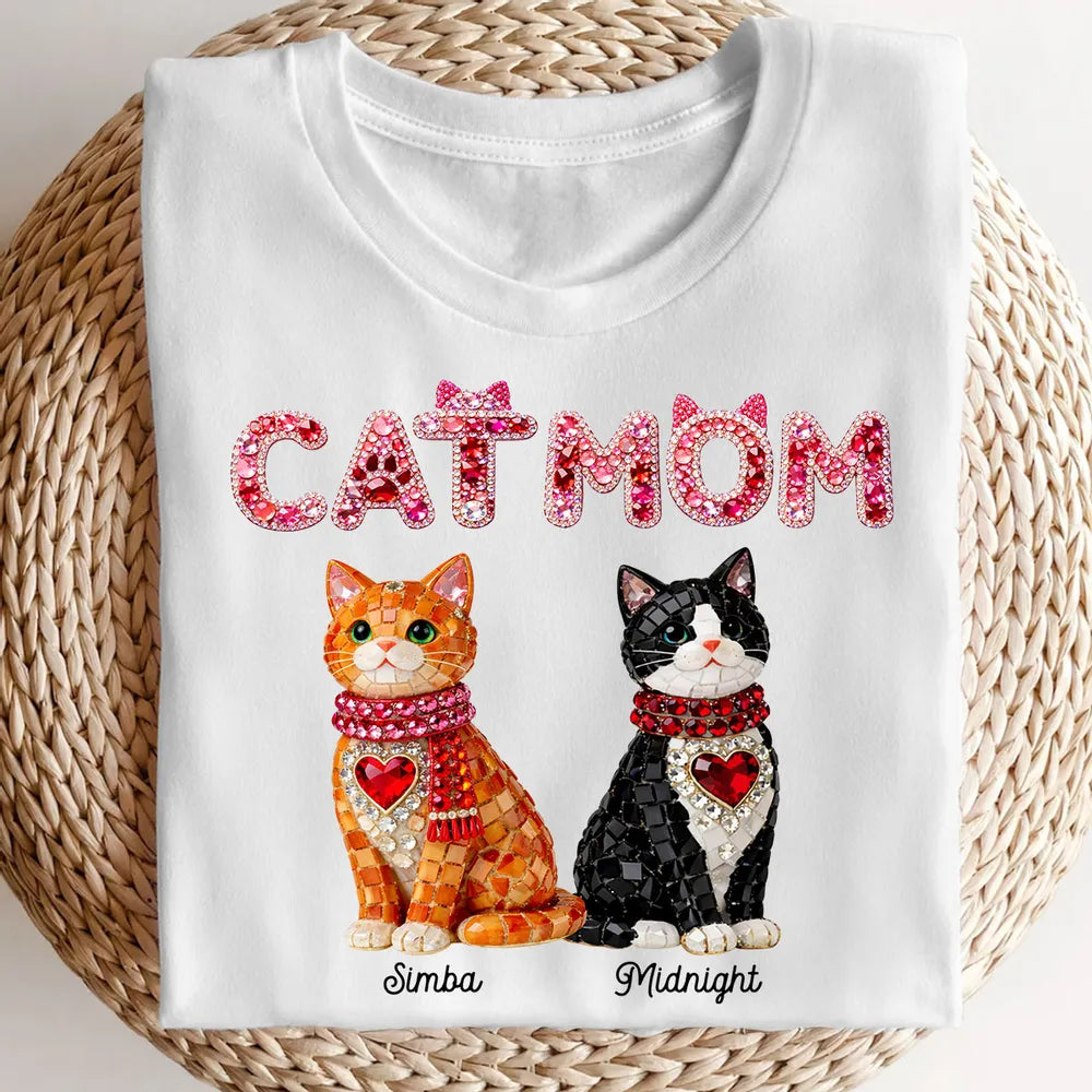 Personalized Cat Mom T-Shirt for Women with Custom Cat Names - Perfect Gift for Cat Lovers Cloth MagicInPrints