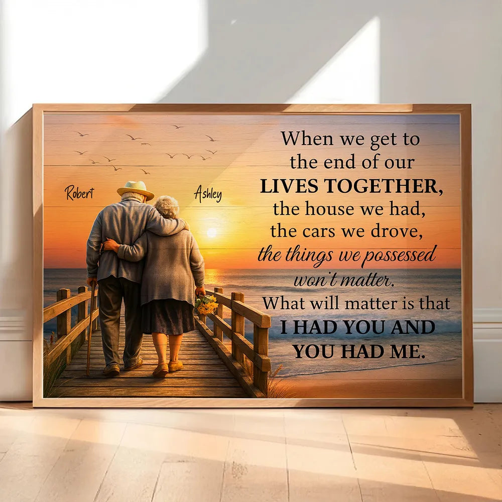 Personalized Canvas Print for Couples - Sentimental Sunset Walk Quote Poster or Canvas MagicInPrints