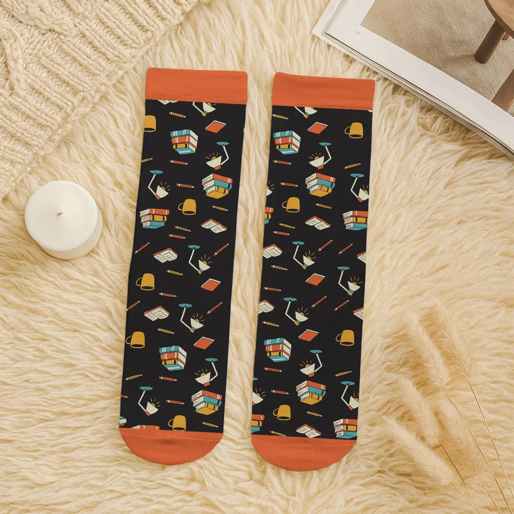 Personalized Book Lover Socks for Women - Cozy Reading Gift Socks MagicInPrints