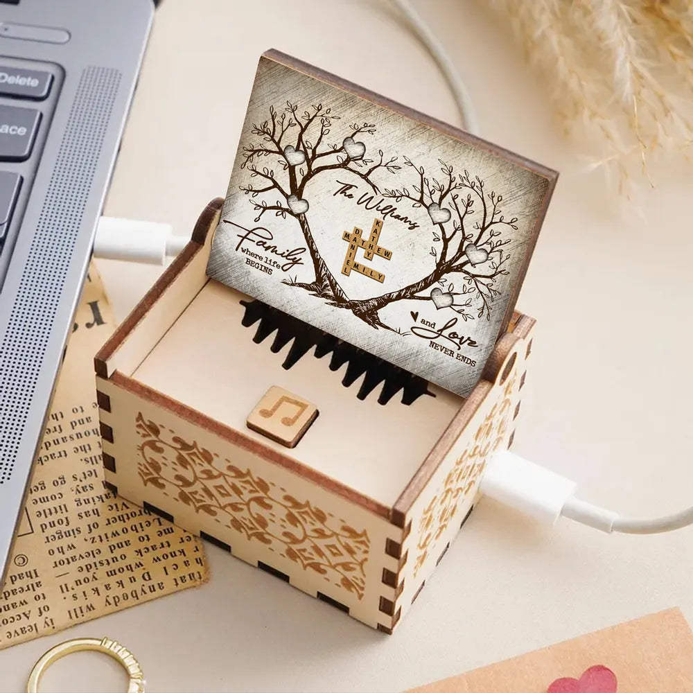 Personalized Family Music Box for Loved Ones - Sentimental Gift for Home Decor Plaque MagicInPrints