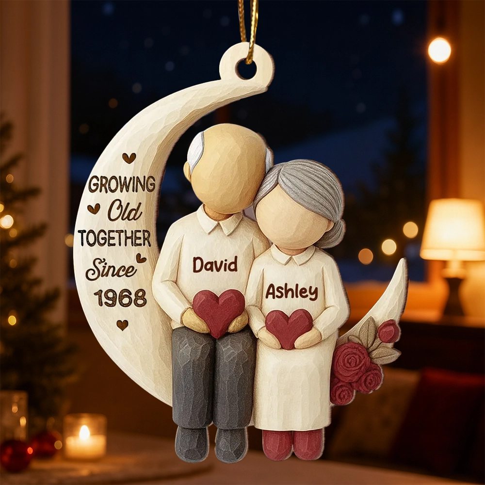 Personalized Couple Ornament for Seniors - Anniversary or Holiday Gift Ornament MagicInPrints