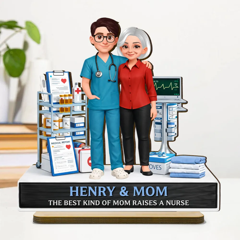 Personalized Nurse Figurine for Mom - Celebrating Healthcare Heroes Plaque MagicInPrints