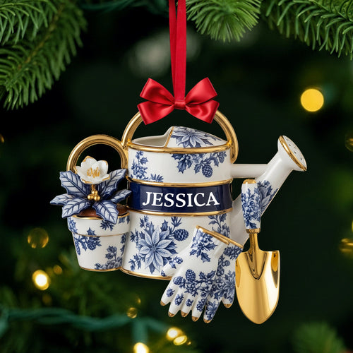 Grow Joy and Love - Personalized Garden Tools Acrylic Ornament - Custom Gift for Gardeners Ornament MagicInPrints