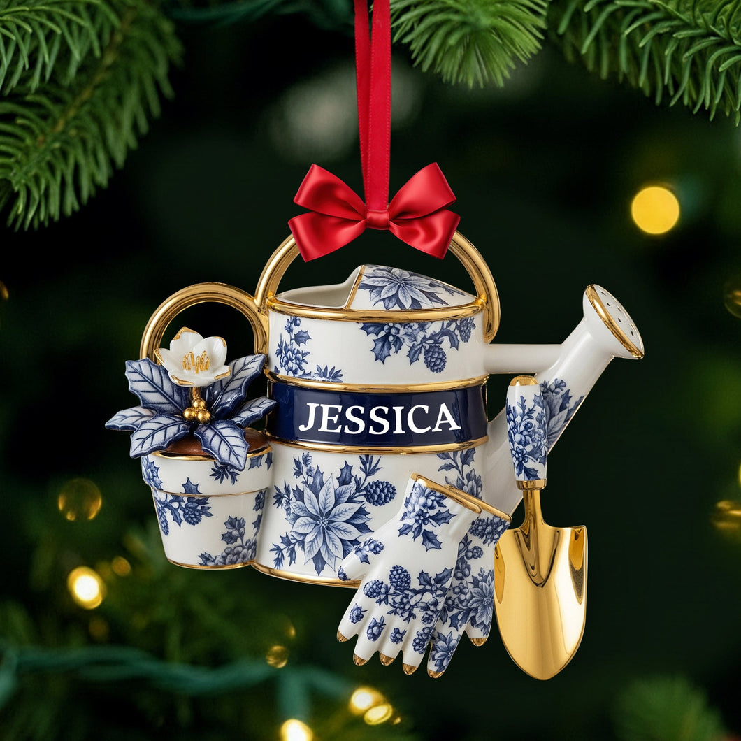 Grow Joy and Love - Personalized Garden Tools Acrylic Ornament - Custom Gift for Gardeners Ornament MagicInPrints