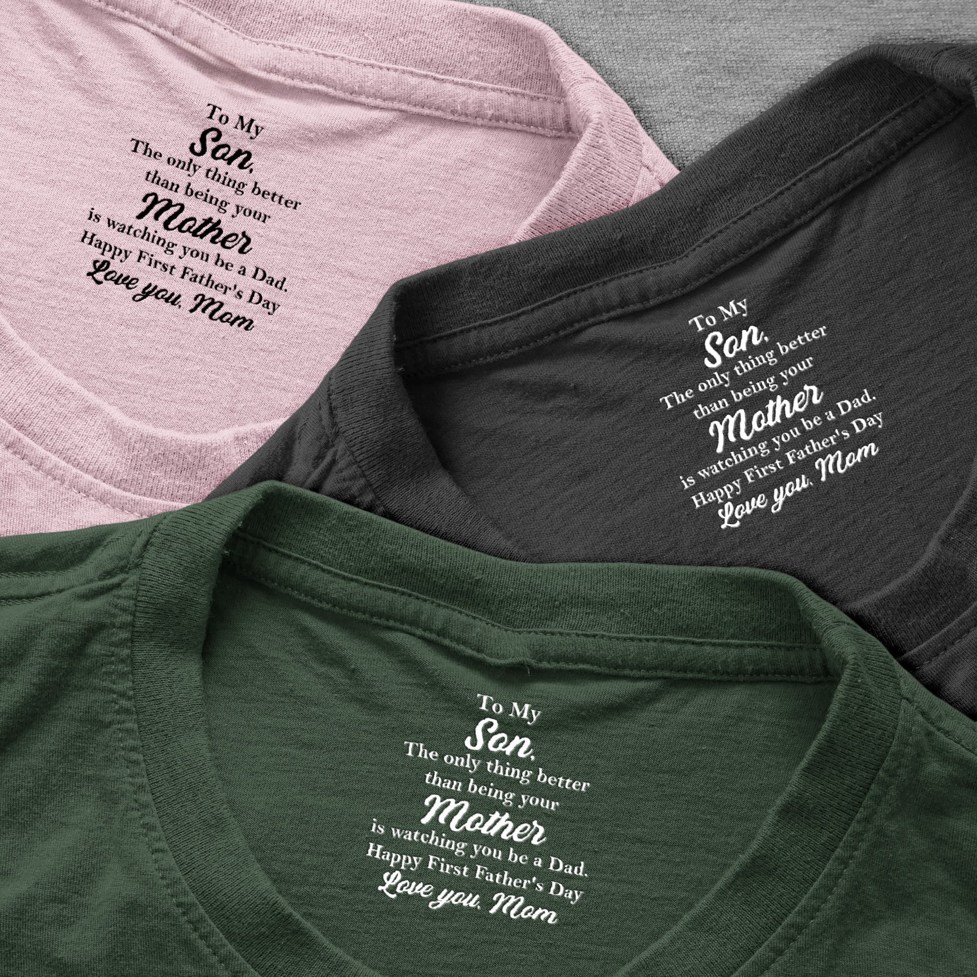 Personalized Father's Day T-Shirt for Son - Heartfelt Message from Mom Cloth MagicInPrints