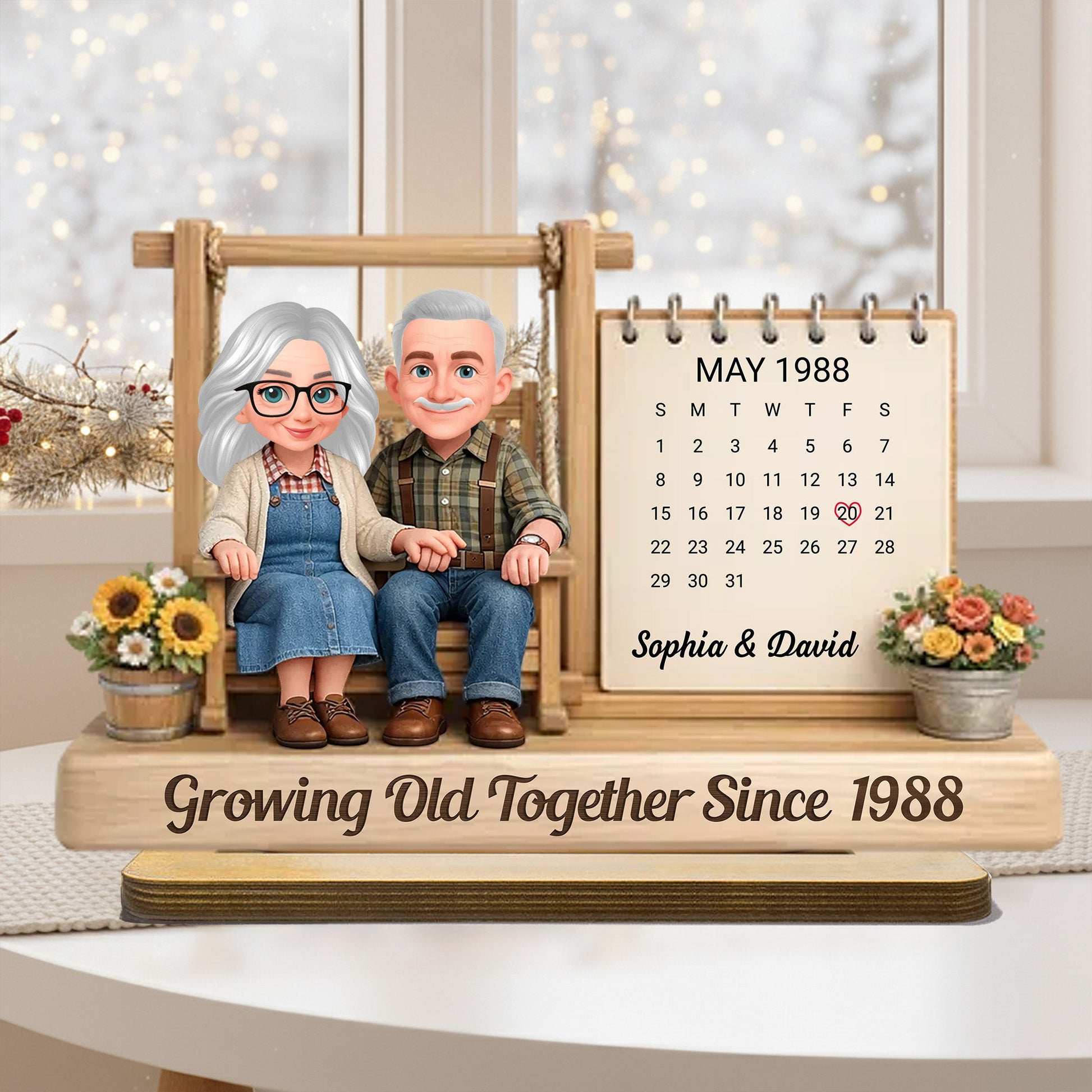 Personalized Couple Figurine Anniversary Gift with Custom Date - Sentimental Keepsake for Loved Ones Plaque MagicInPrints
