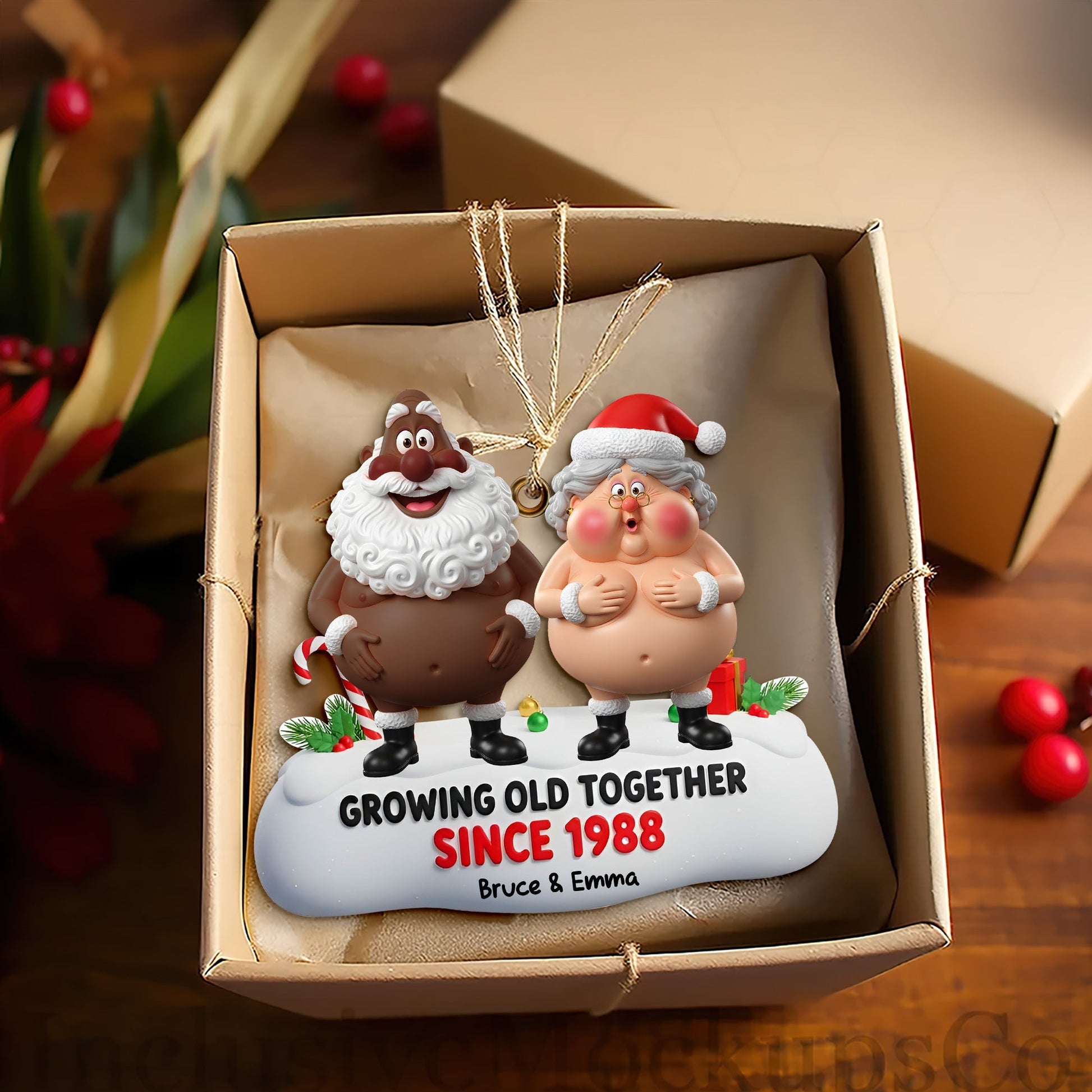 Growing Old Couple Ornament - Personalized Funny Gifts For Couple Ornament MagicInPrints