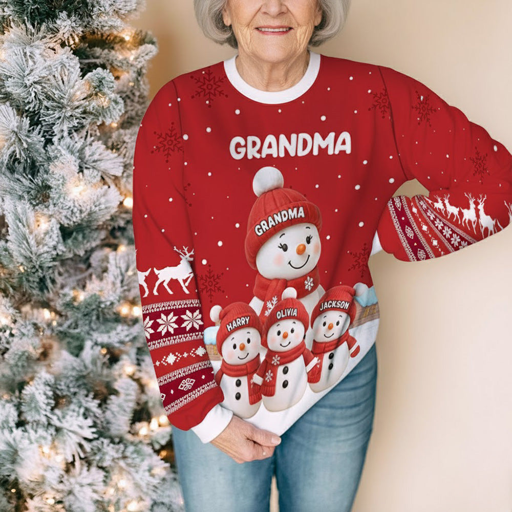 Personalized Grandma Snowman Family Sweatshirt - Christmas Gift Cloth MagicInPrints