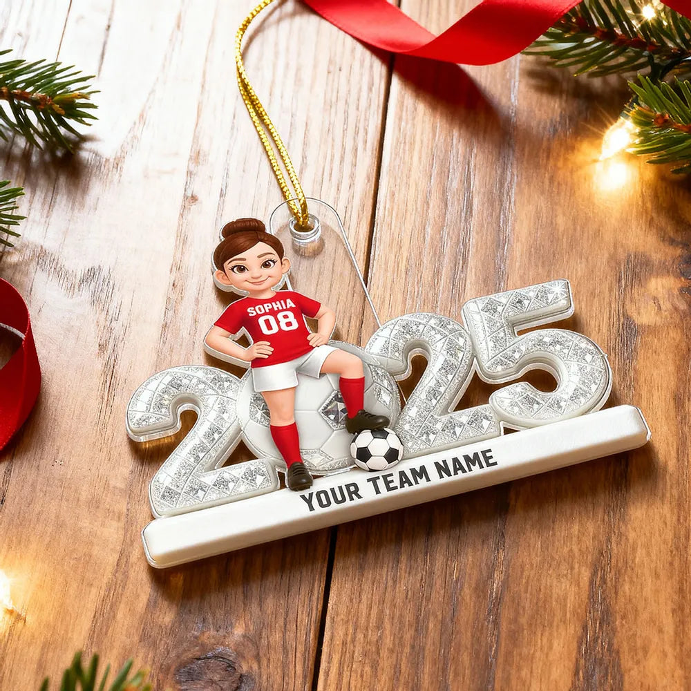 Personalized Soccer Ornament for Kids - Custom Team Name 2025 Ornament MagicInPrints