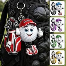 Load image into Gallery viewer, Personalized Acrylic Golf Ball Keychain Gift for Golfers
