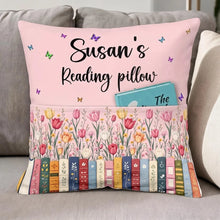 Load image into Gallery viewer, Personalized Floral Bookshelf Pillow Gift for Book Lovers

