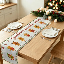 Load image into Gallery viewer, Personalized Gingerbread Family Table Runner Christmas Gift for Grandma
