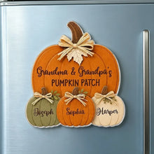 Load image into Gallery viewer, Personalized Fall Acrylic Magnet Rustic Pumpkin Gift for Grandma &amp; Grandpa
