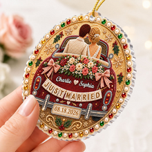 Load image into Gallery viewer, Personalized Acrylic Wedding Car Ornament Gift for Couple
