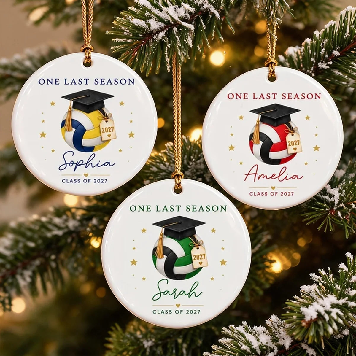 Personalized Graduation Volleyball Ornament Custom Name Gift