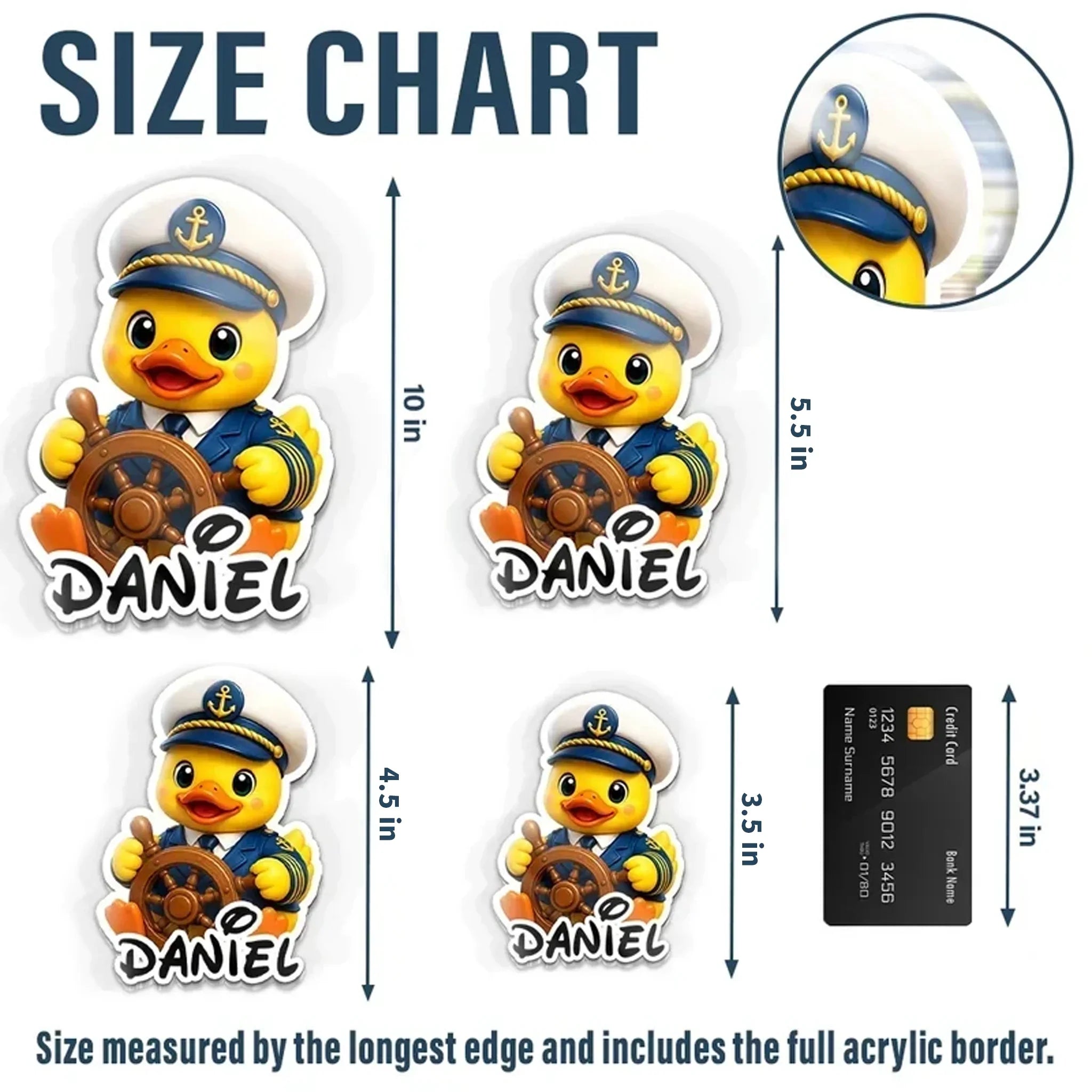 Personalized Acrylic Magnet Cute Duck Art Travel Gift Family