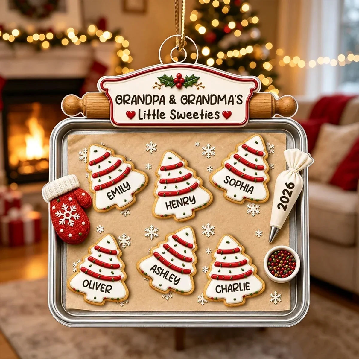 Personalized Acrylic Christmas Ornament Gift for Grandparents