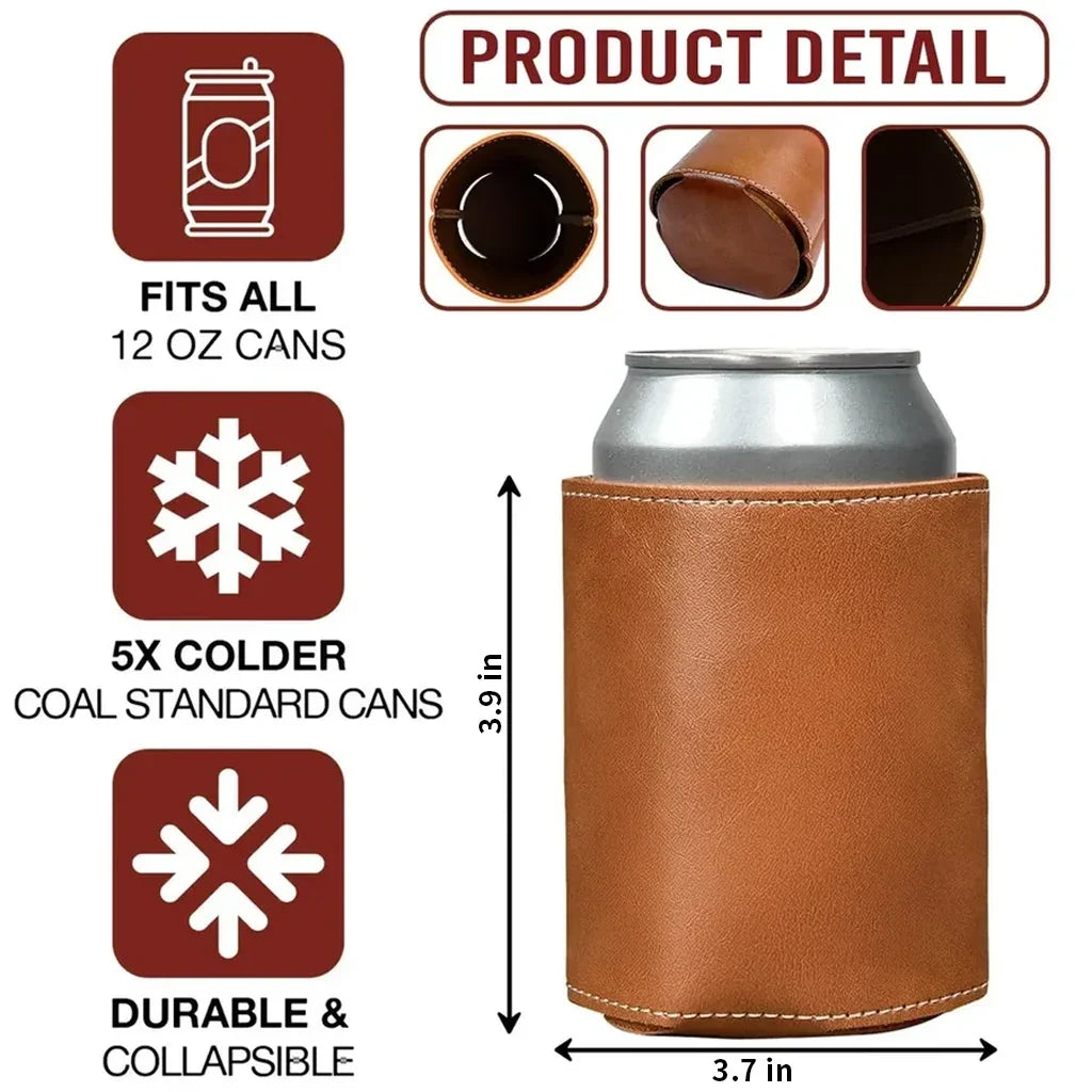 Personalized Leather Can Cooler Custom RV Design Gift for Couples