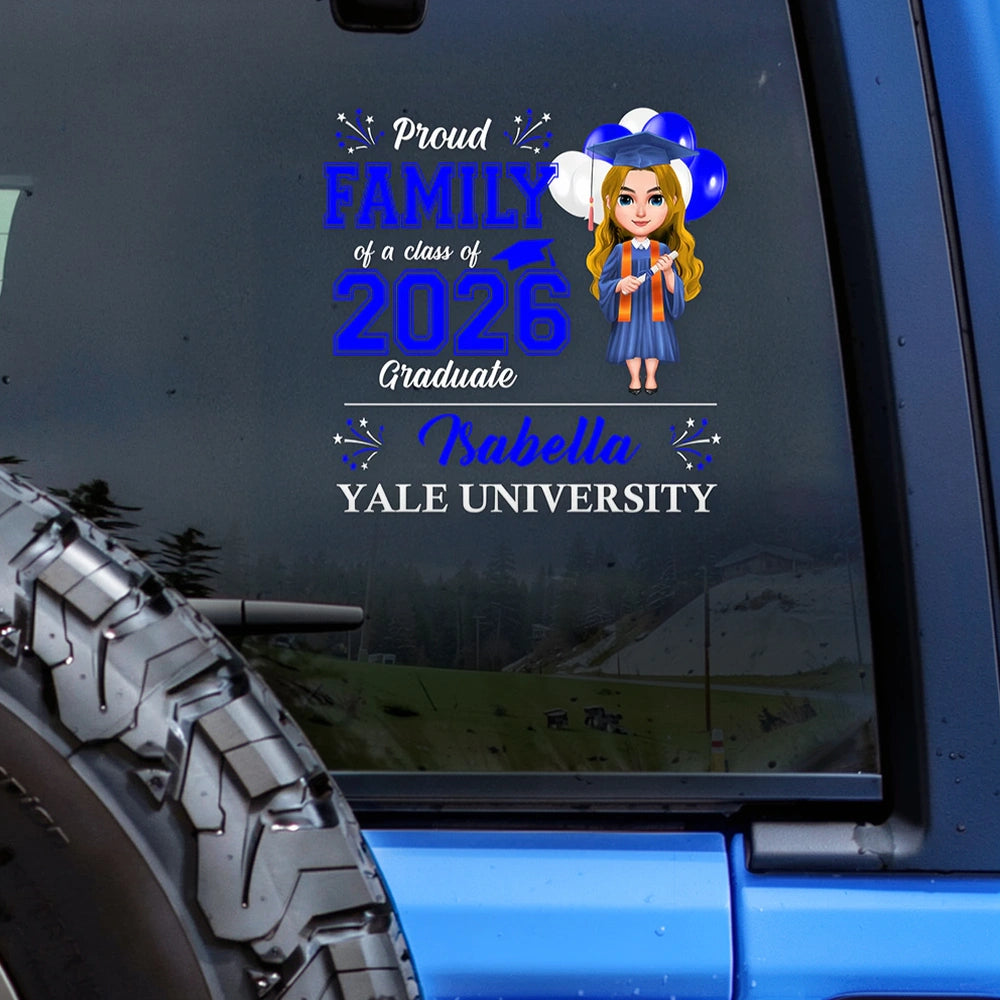 Custom Graduation Car Decal Family Proud Class of 2026 - University Celebration Sticker MagicInPrints