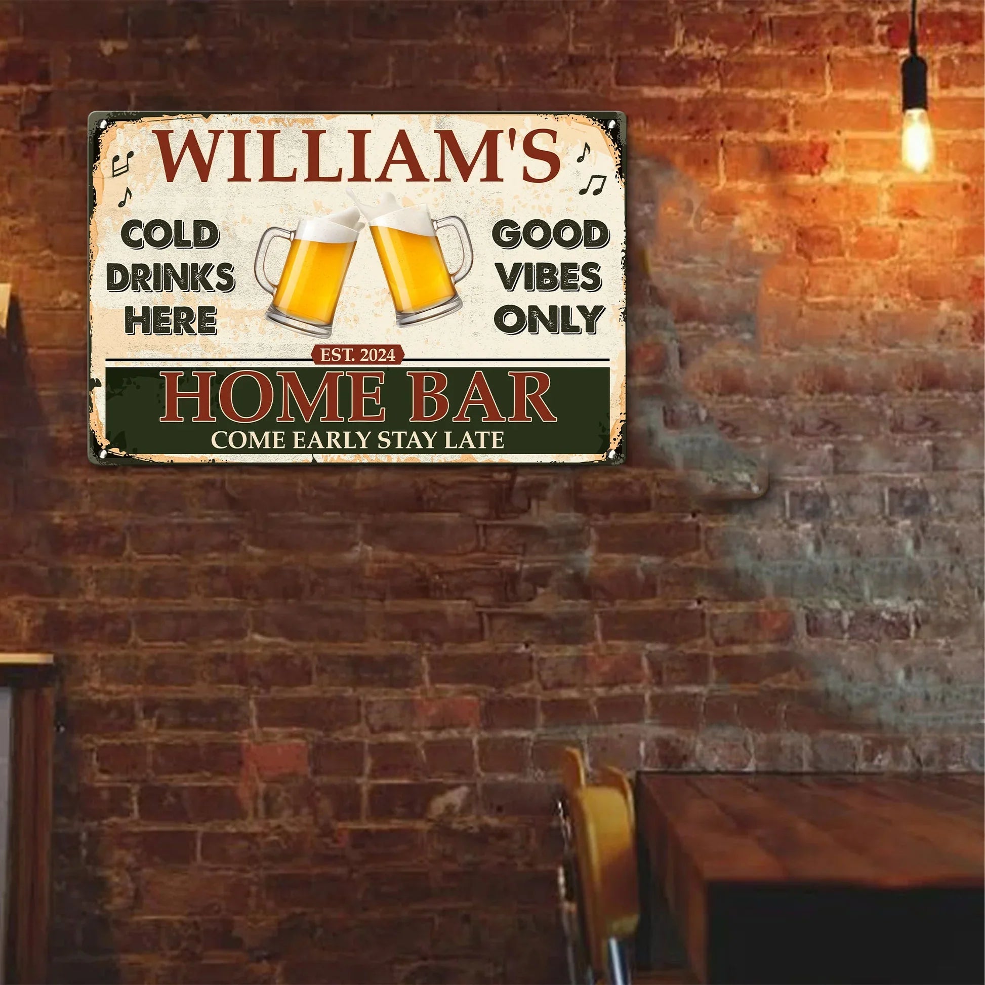 Personalized Home Bar Sign for Beer Lovers - Man Cave Decor Sign MagicInPrints
