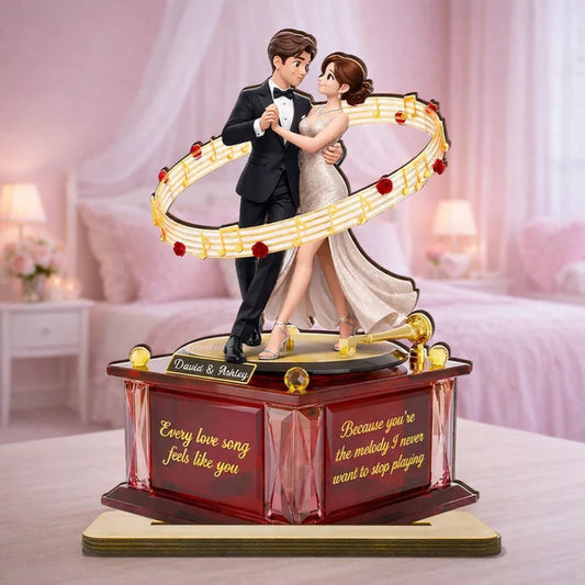 Personalized Romantic Couple Music Box for Lovers - Anniversary Gift Plaque MagicInPrints