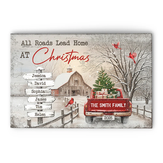 Personalized Family Christmas Canvas Art with Names - Holiday Home Decor Poster or Canvas MagicInPrints