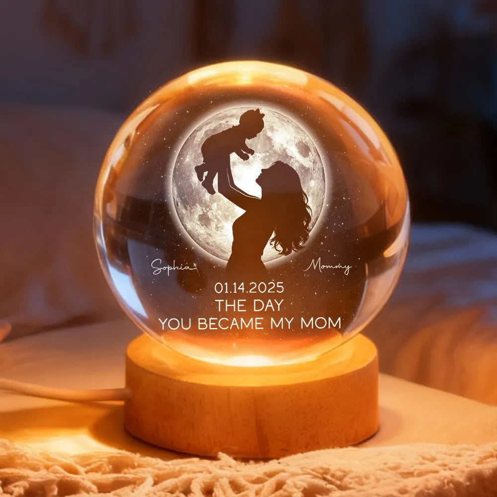 Personalized Crystal Night Light for Mothers - Sentimental Gift for Mom's Special Day Lamp MagicInPrints