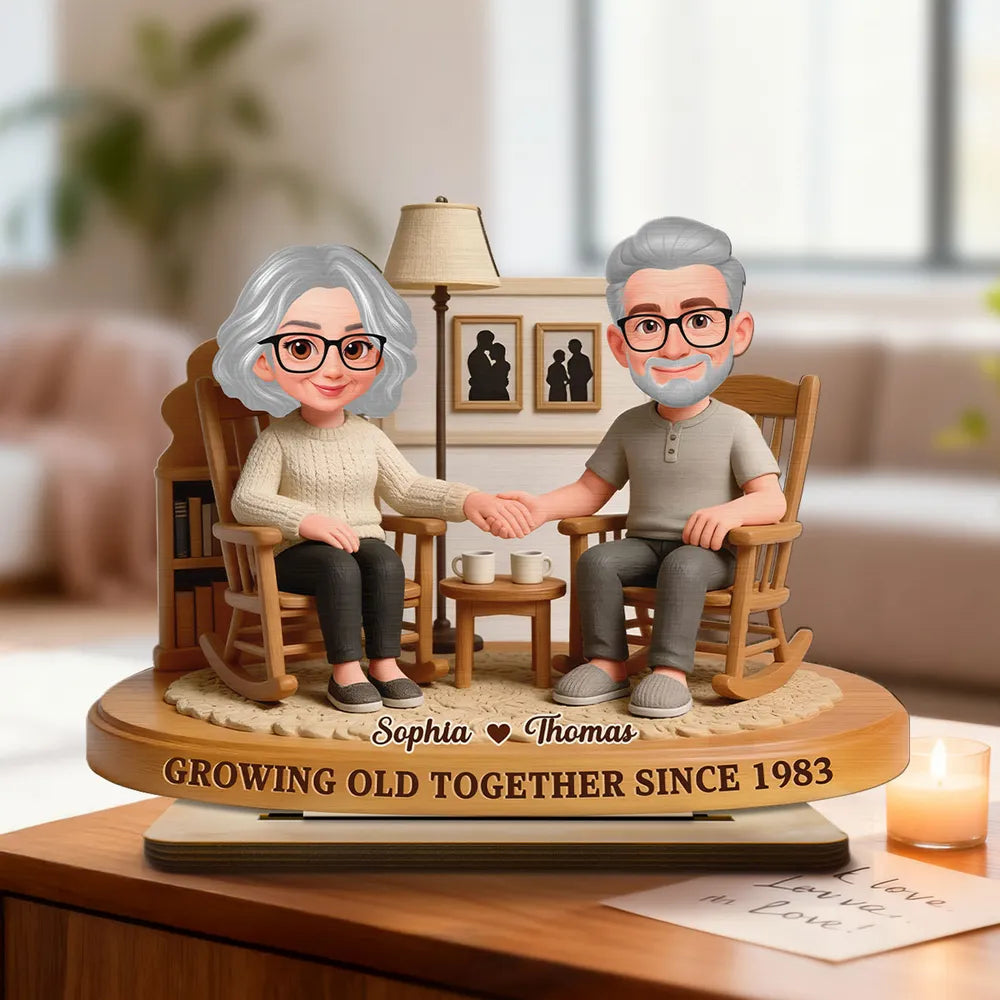 Personalized Elderly Couple Figurine for Anniversary - Sentimental Keepsake Plaque MagicInPrints