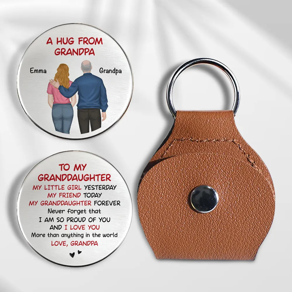 Personalized Keychain for Grandson - Heartfelt Message from Grandpa Keychain MagicInPrints