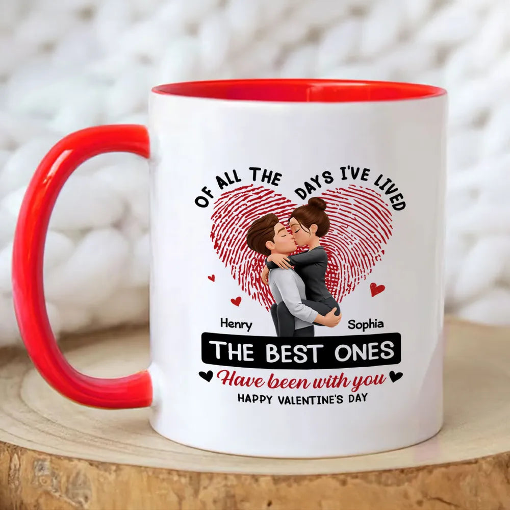 Personalized Romantic Couple Mug for Valentine's Day - Custom Names and Heart Design Cup MagicInPrints