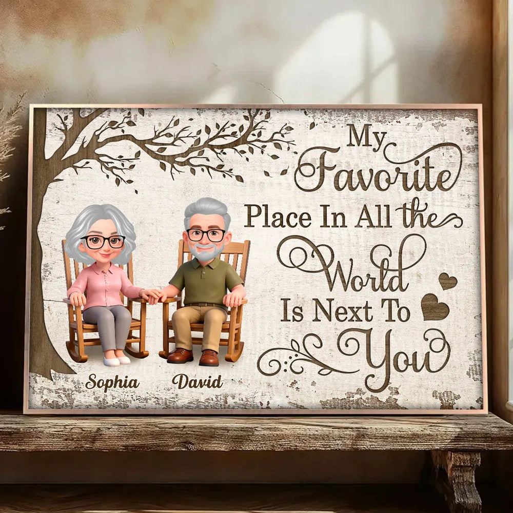 Personalized Couple Cartoon Canvas for Grandparents - Sentimental Home Decor Gift Poster or Canvas MagicInPrints