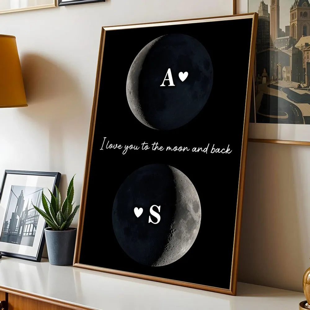 Personalized Moon Phase Wall Art for Couples - Romantic Valentine's Gift Poster or Canvas MagicInPrints