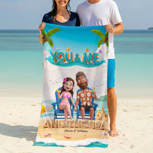 Load image into Gallery viewer, You &amp; Me Beach Towel - Personalized Gifts for Couples
