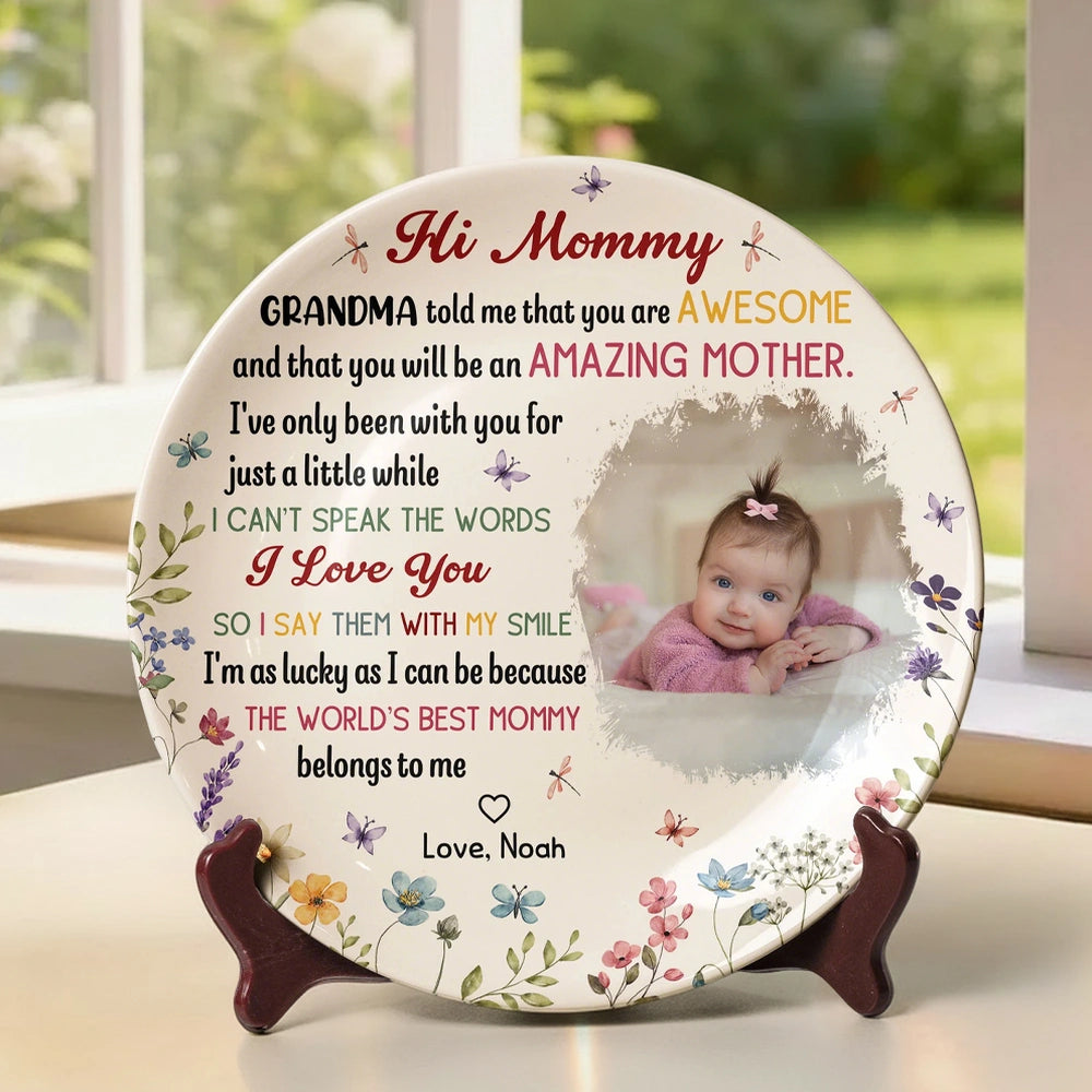 Personalized Photo Plate for Mothers - Sentimental Gift from Baby Plaque MagicInPrints