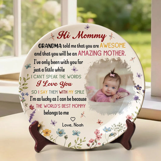 Personalized Photo Plate for Mothers - Sentimental Gift from Baby Plaque MagicInPrints