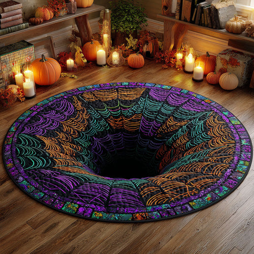 Embrace the Abyss – Personalized Quilted Round Mat – Gift for Halloween Lovers Quilted Round Mat MagicInPrints