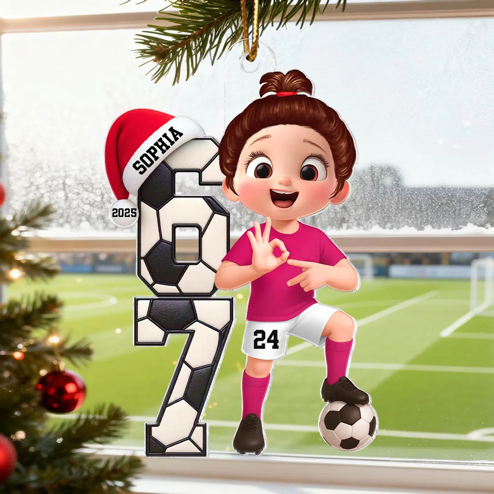 Personalized Soccer Player Christmas Ornaments for Kids - Holiday Gift Ornament MagicInPrints